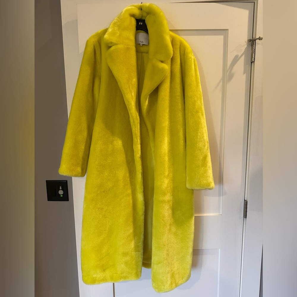 Tibi Vibrant Yellow Teddy Coat